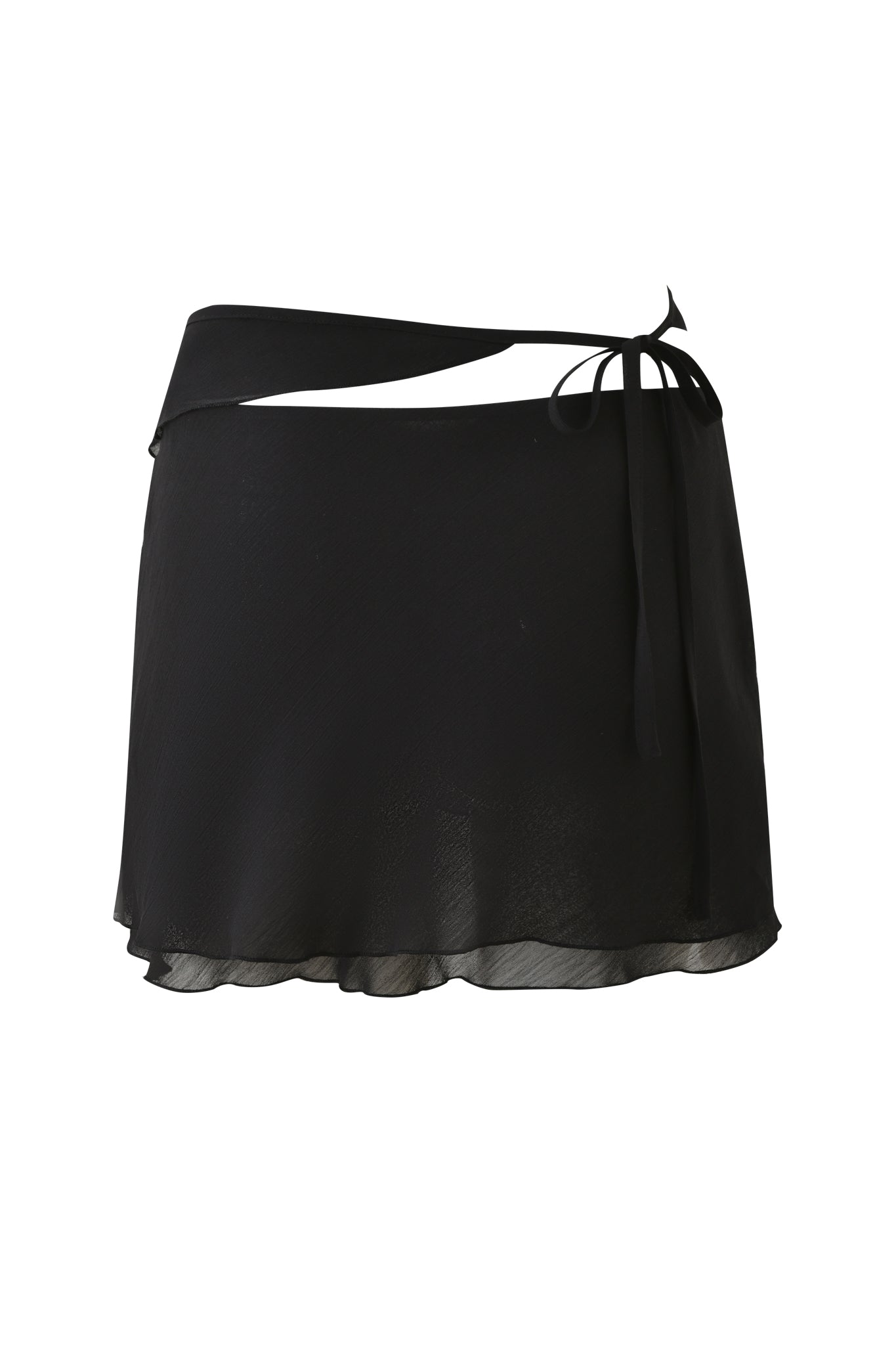 PORTIA RUFFLE MINI SKIRT - BLACK