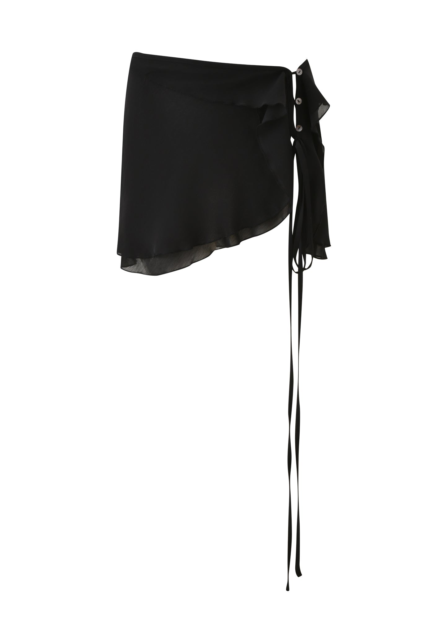 PORTIA RUFFLE MINI SKIRT - BLACK