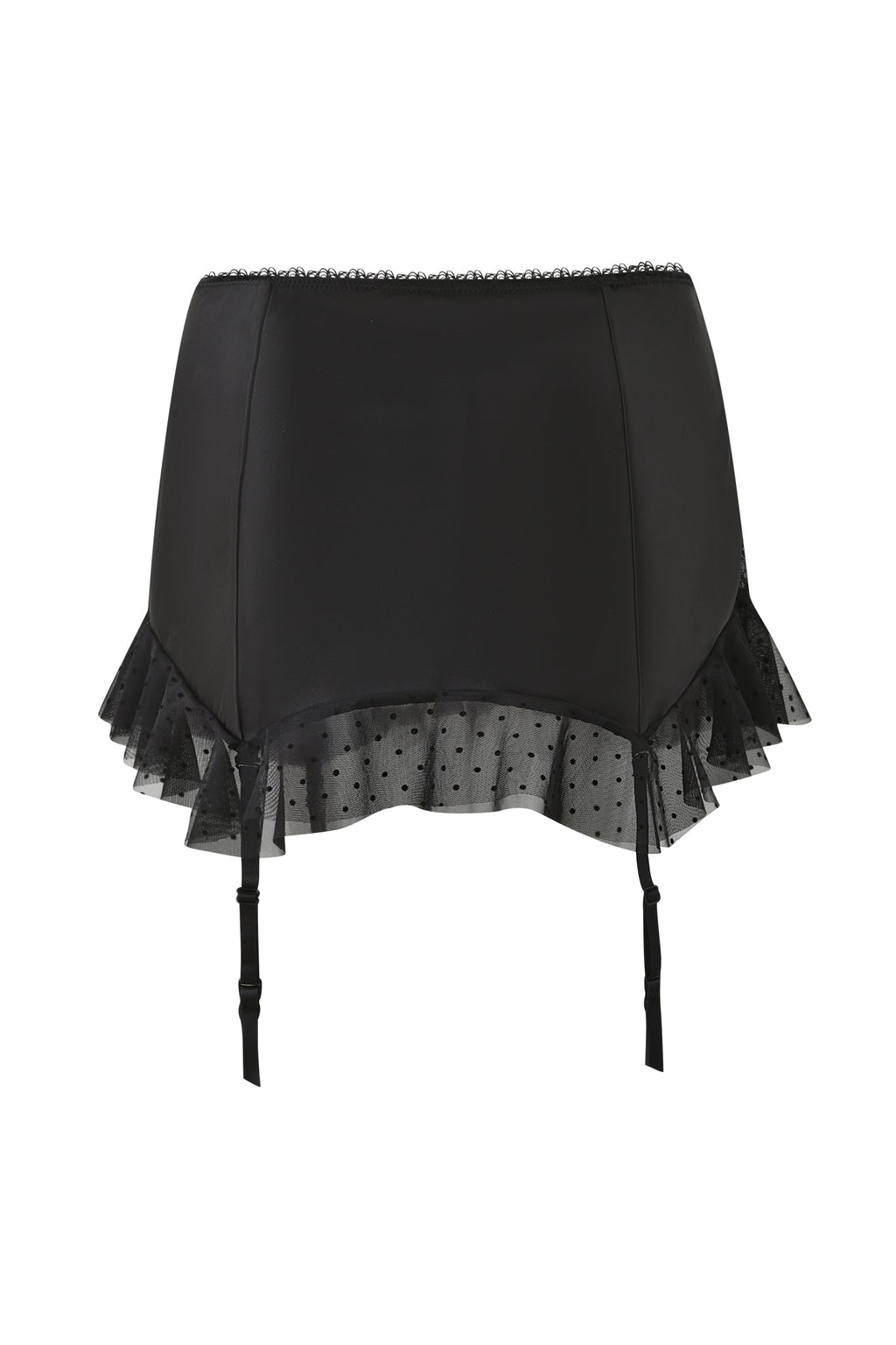 CIRA GARTER MINI SKIRT - BLACK