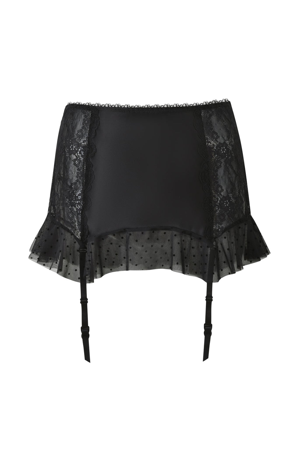 CIRA GARTER MINI SKIRT - BLACK